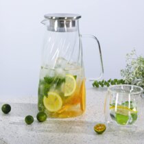 1600ml Transparent Juice Bottle Water Jug Hot Cold Juice Jug Acrylic Pitcher with Lid Juice Jar and Iced Tea Pitcher for Bar Home Use