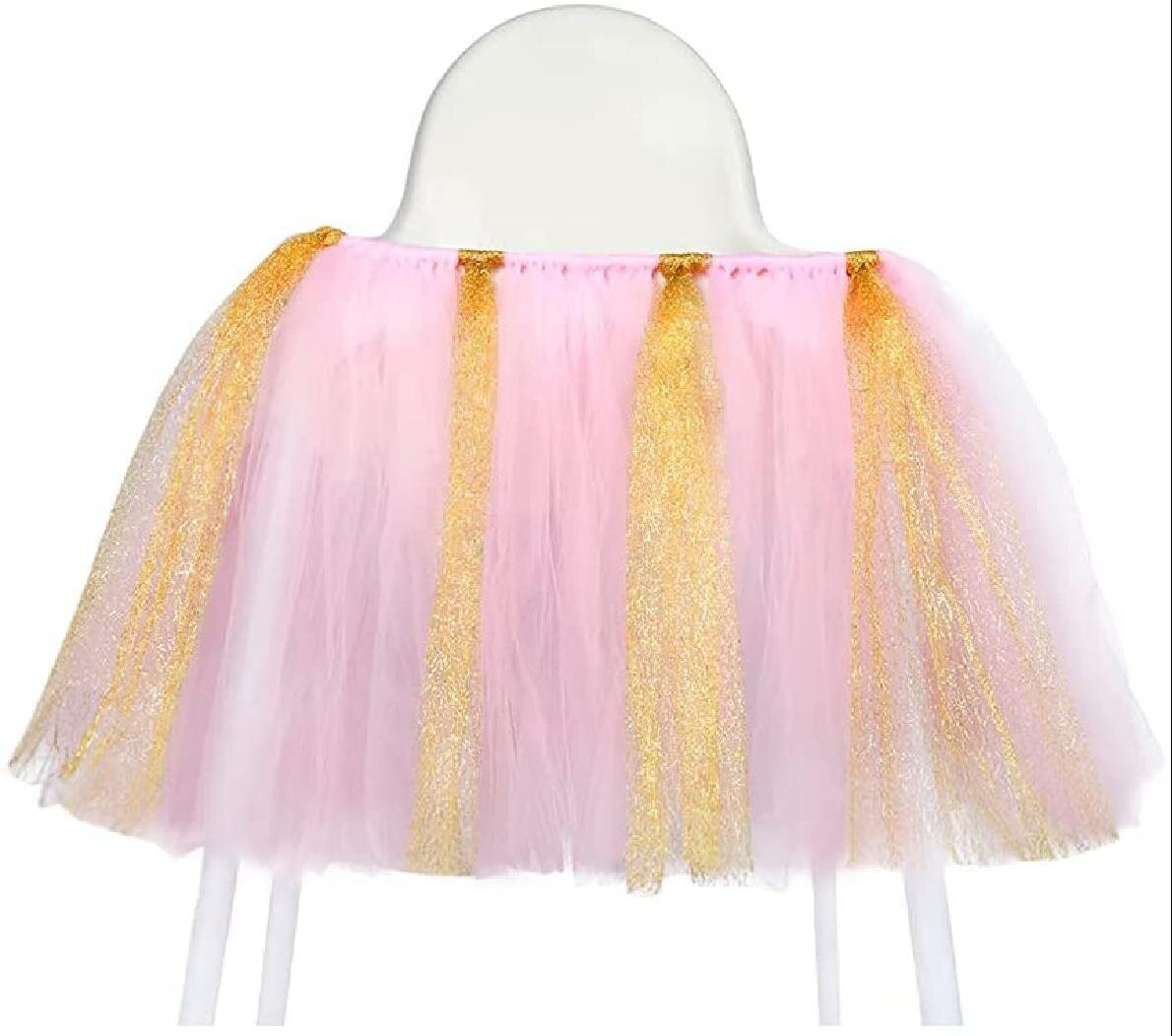 Tutu baby high chair Cloth Skirt tulleTableware Years old Birthday Party Favor 