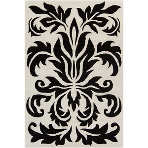 Jethro Hand Tufted Wool White/Black Area Rug