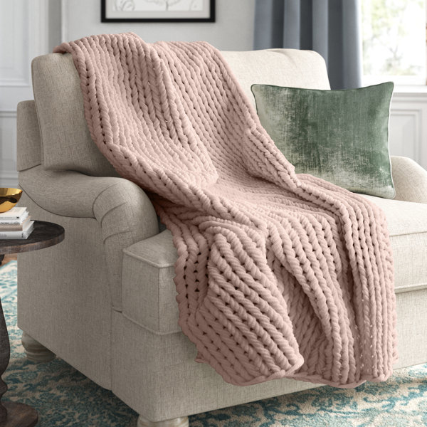 Chunky Cable Knit Blanket | Wayfair