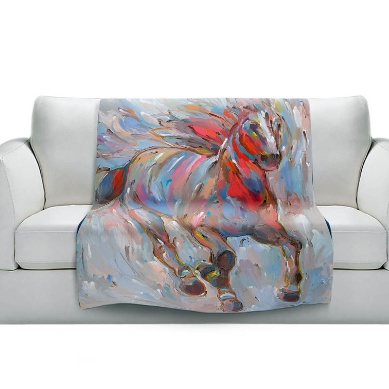 East Urban Home Horse Power I Horses Soft Sherpa Blanket Wayfair