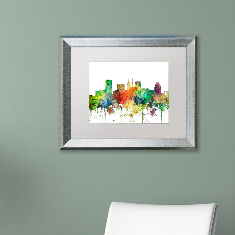 Trademark Art Baltimore Maryland Skyline Sp Framed Graphic Art On Canvas Wayfair