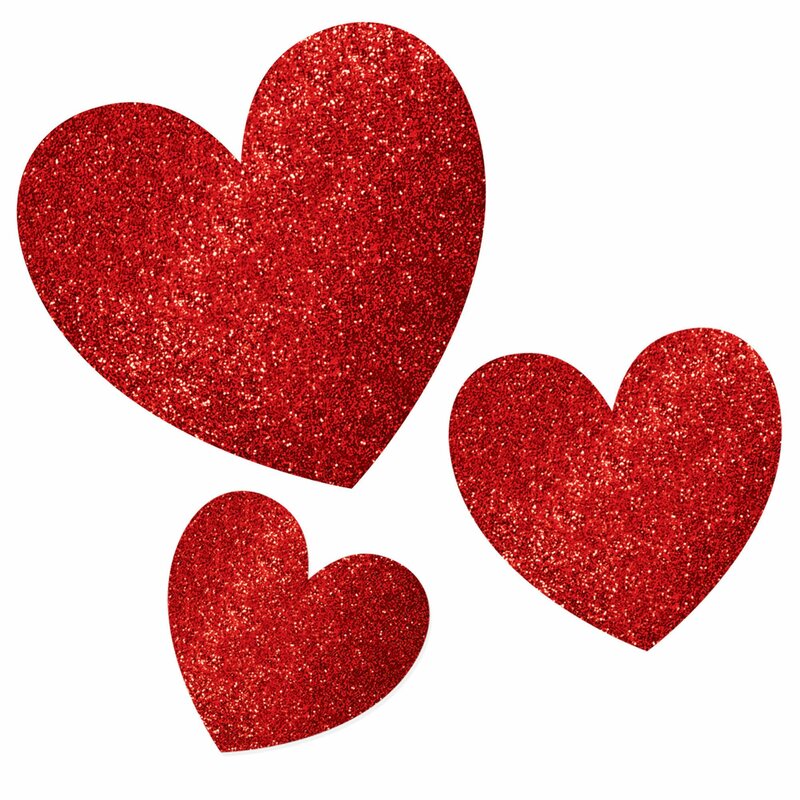 Amscan 60 Piece Valentine S Day Glitter Heart Cardboard Standup Set Wayfair