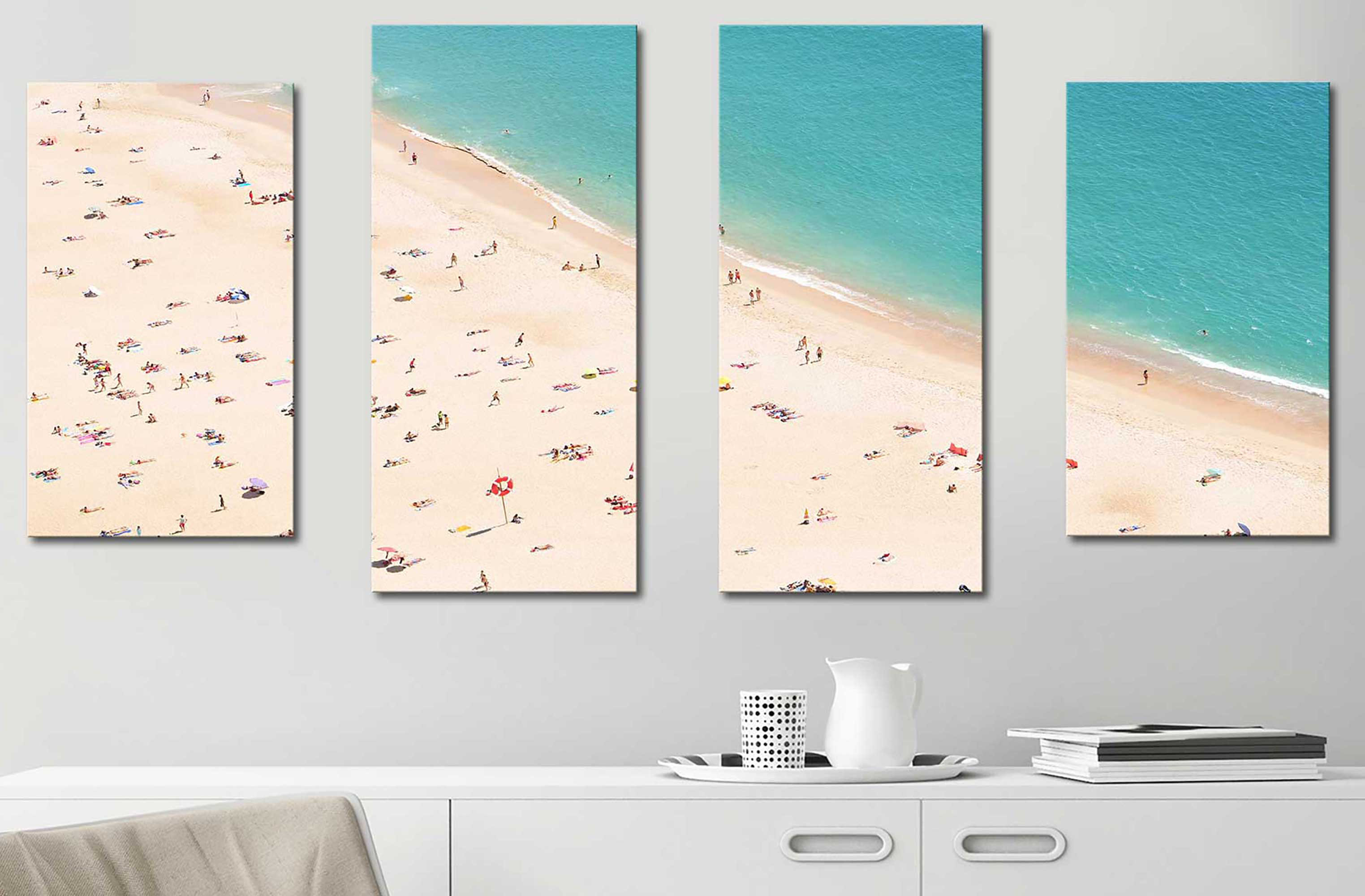Rosecliff Heights Beach Please V - 4 Piece Wrapped Canvas Print | Wayfair