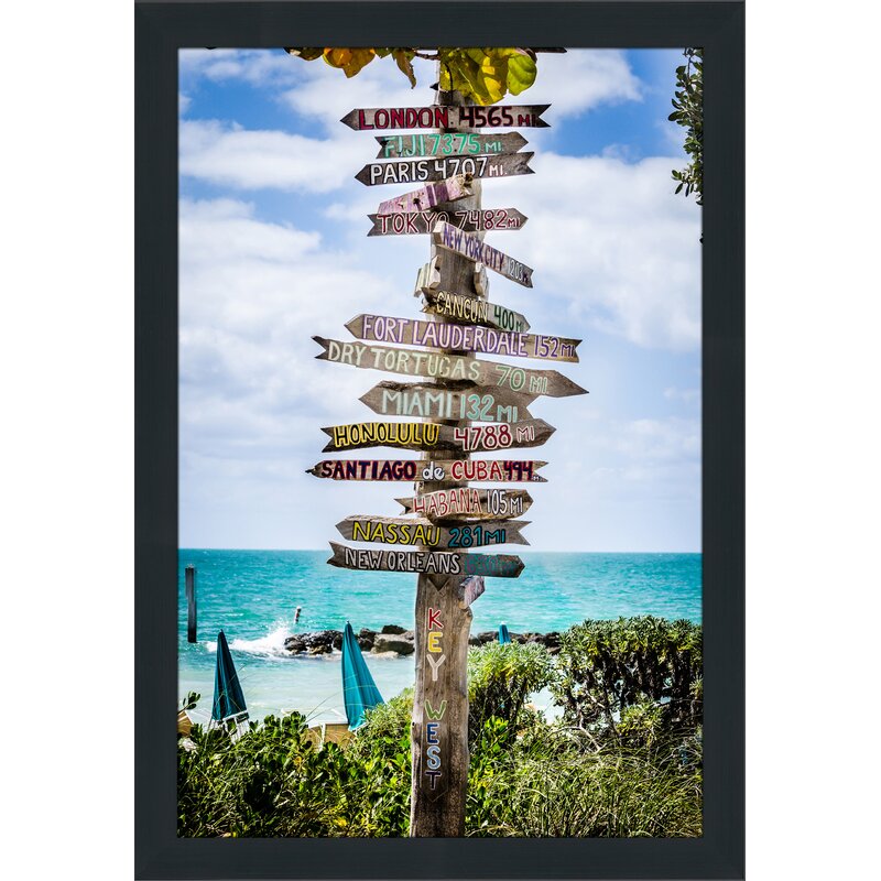 Pictureperfectinternational Key West Signs Framed Photographic Print Wayfair