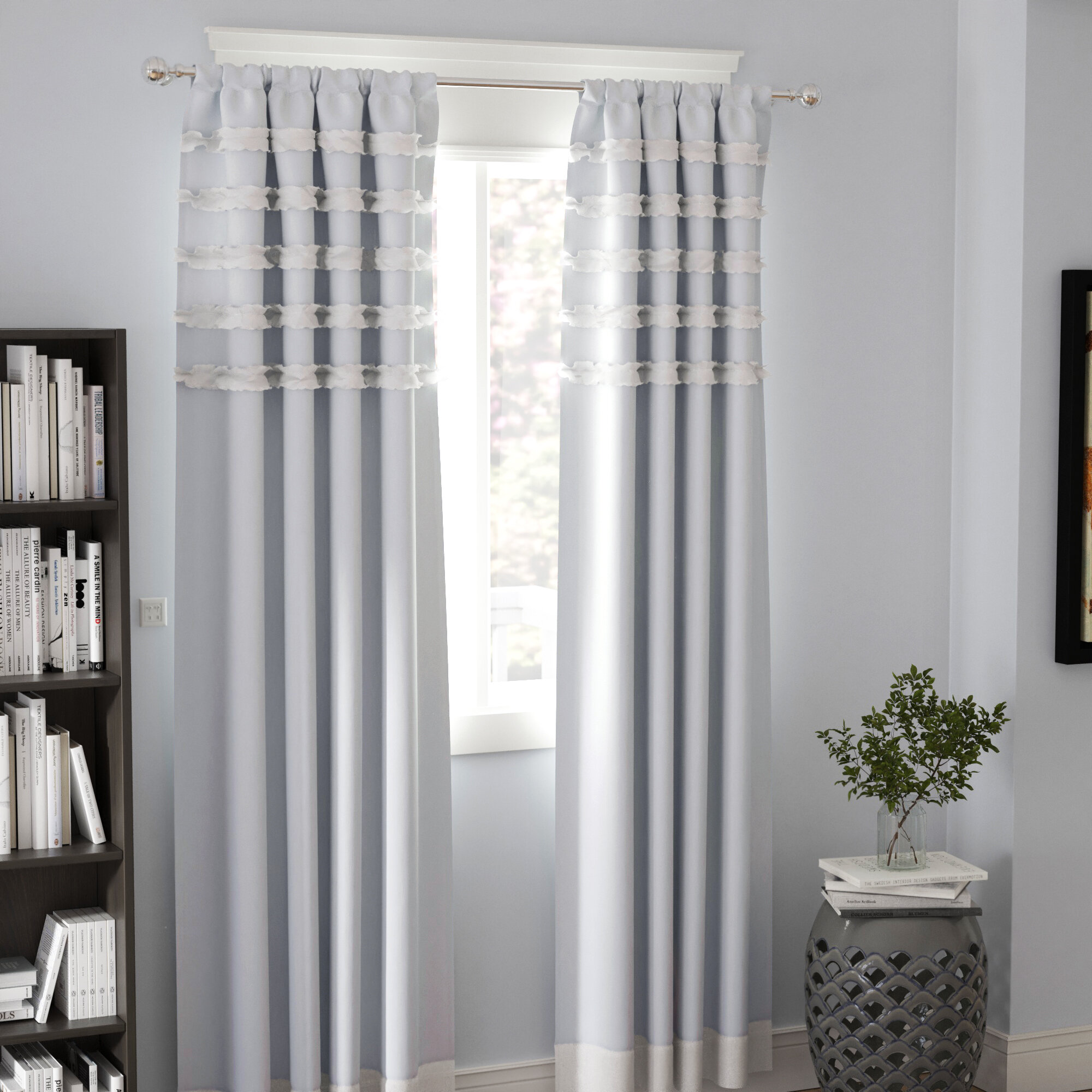 Mack Milo Allman Striped Blackout Thermal Rod Pocket Single Curtain Panel Reviews Wayfair