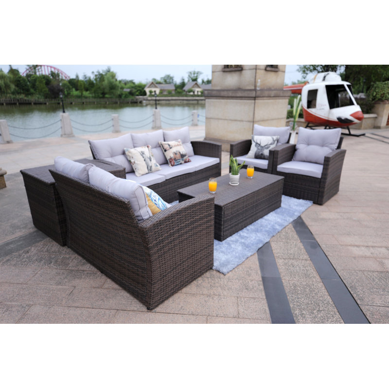 Baptist 6 Piece Rattan Sofa Set With Cushions Reviews Joss Main Baptist 6 Piece Rattan Sofa Set With Cushions