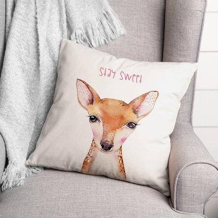 Stay Sweet Deer Throw Pillow
