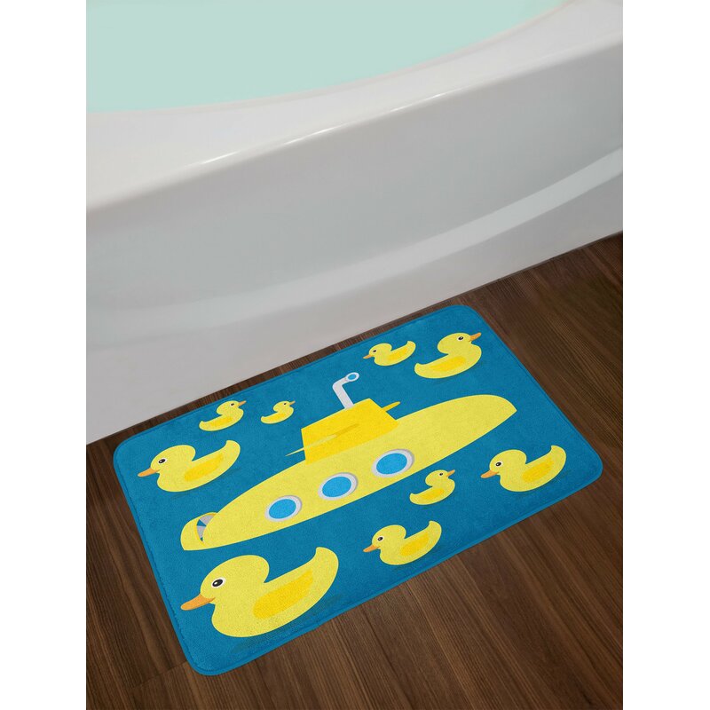 East Urban Home Duckies Navy Blue Rubber Duck Bath Rug Wayfair