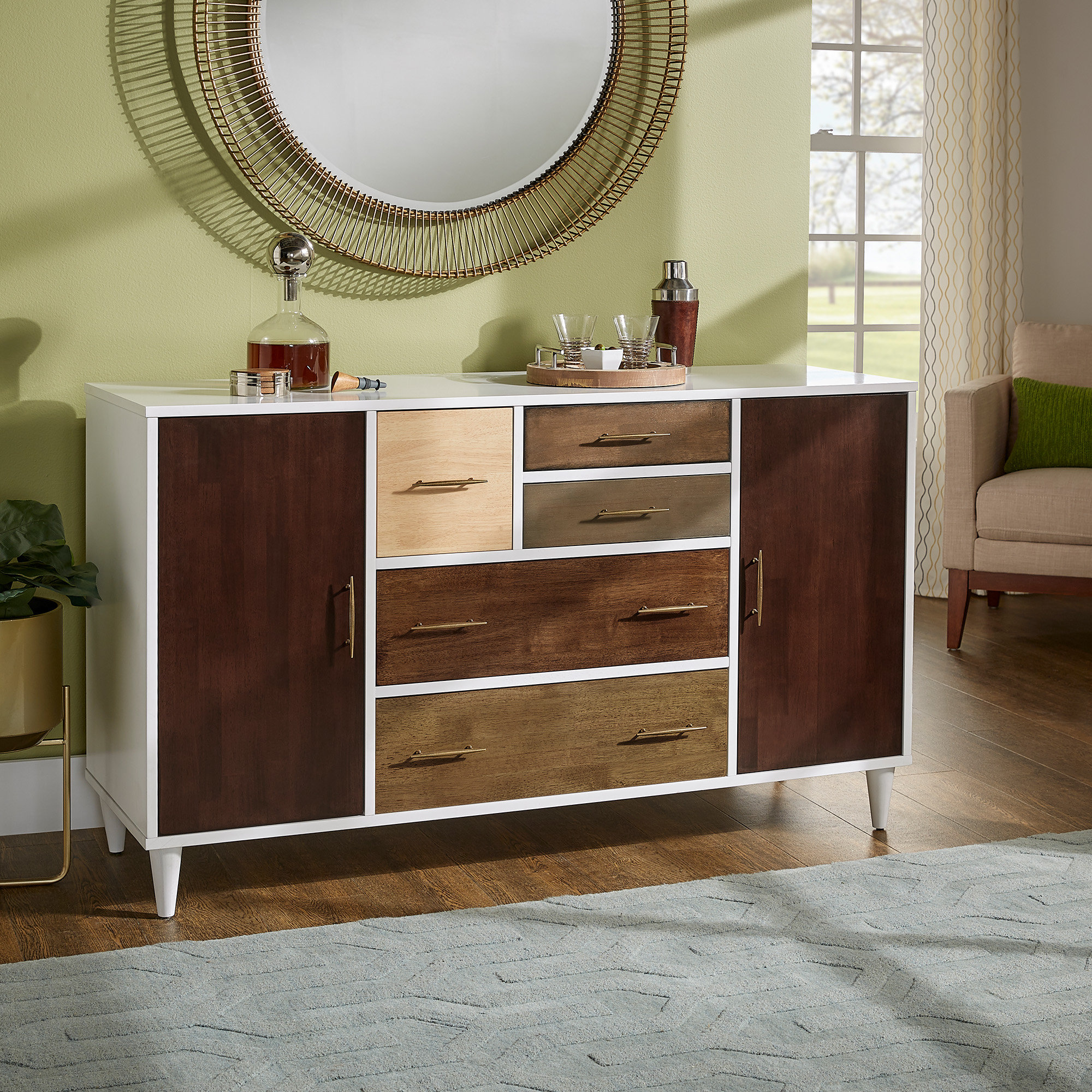 Kingstown Home Freddie 5 Drawer Sideboard Wayfair