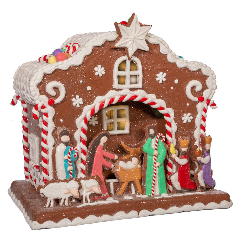 Kurt Adler Light up Nativity Gingerbread House & Reviews Wayfair