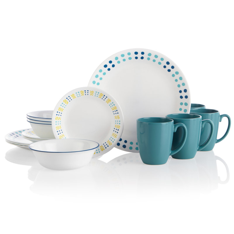 Corelle Key West 16 Piece Dinnerware Set, Service for 4 ...