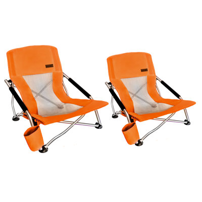 Low Profile Folding Beach Chair Nice C Color: Orange