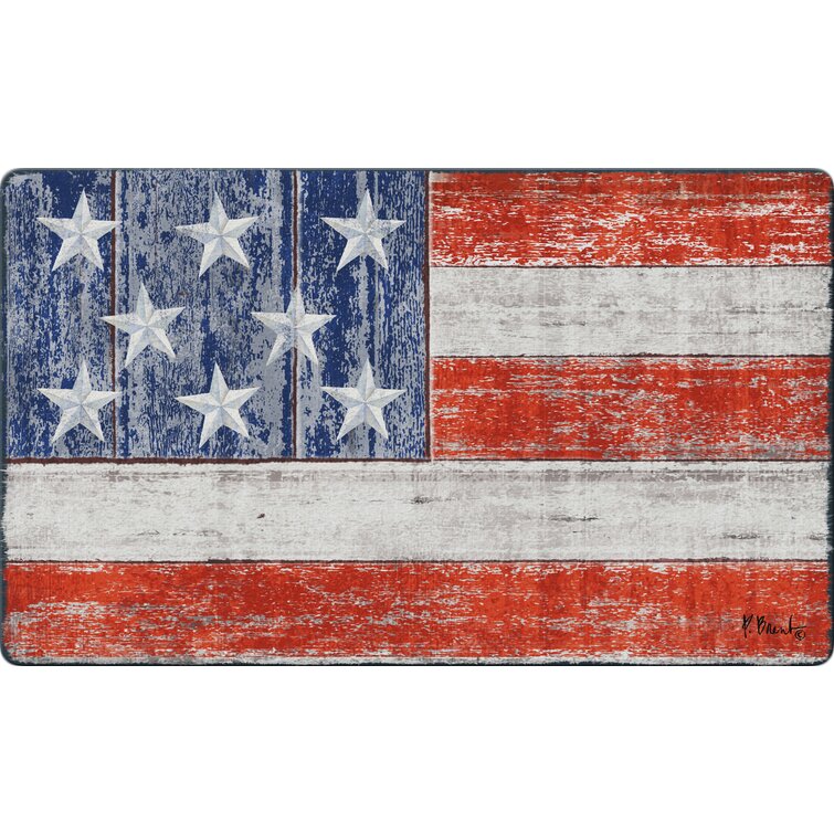 Toland Home Garden Patriotic Welcome Mat 18" x 30" Recycled--USA Produced 