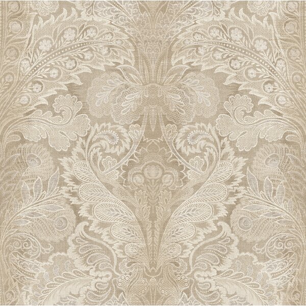 Removable Water-Activated Wallpaper Damask French Victorian Scroll Trellis