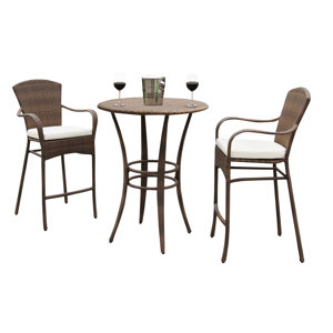 Key Biscayne 3 Piece Bar Set with Cushion