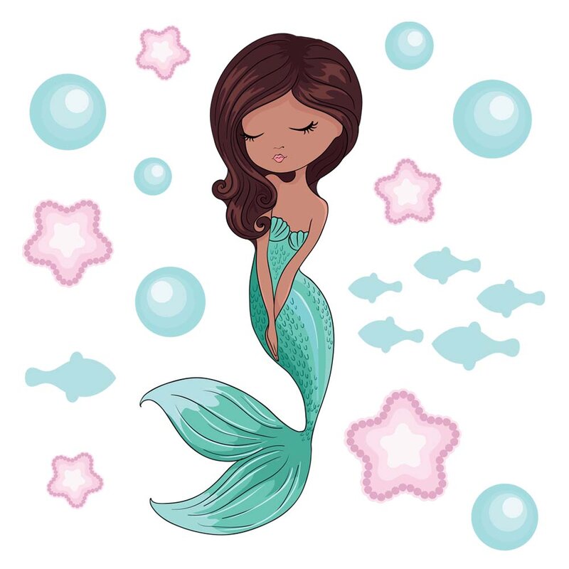 Zoomie Kids Beautiful Mermaid Wall Sticker | Wayfair.co.uk