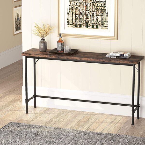 Williston Forge Narrow Console Table, Extra Long Industrial Hallway ...