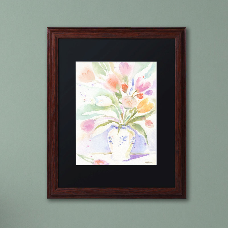 Trademark Art The Vase Of Tulips By Sheila Golden Framed Painting