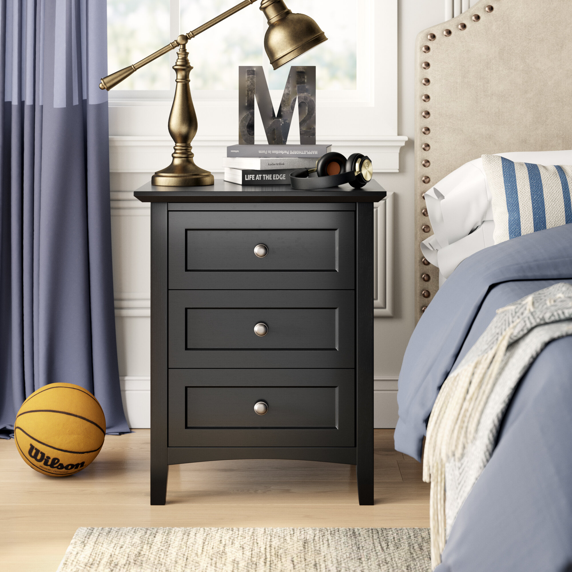 black nightstand chest