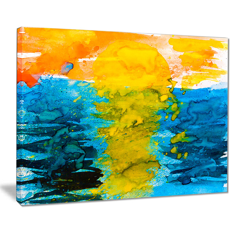 East Urban Home Sea Texture In Yellow Blue Oil Painting Print On Canvas Wayfair East Urban Home Sea Texture In Yellow Blue Oil Painting Print On Canvas Wayfair
