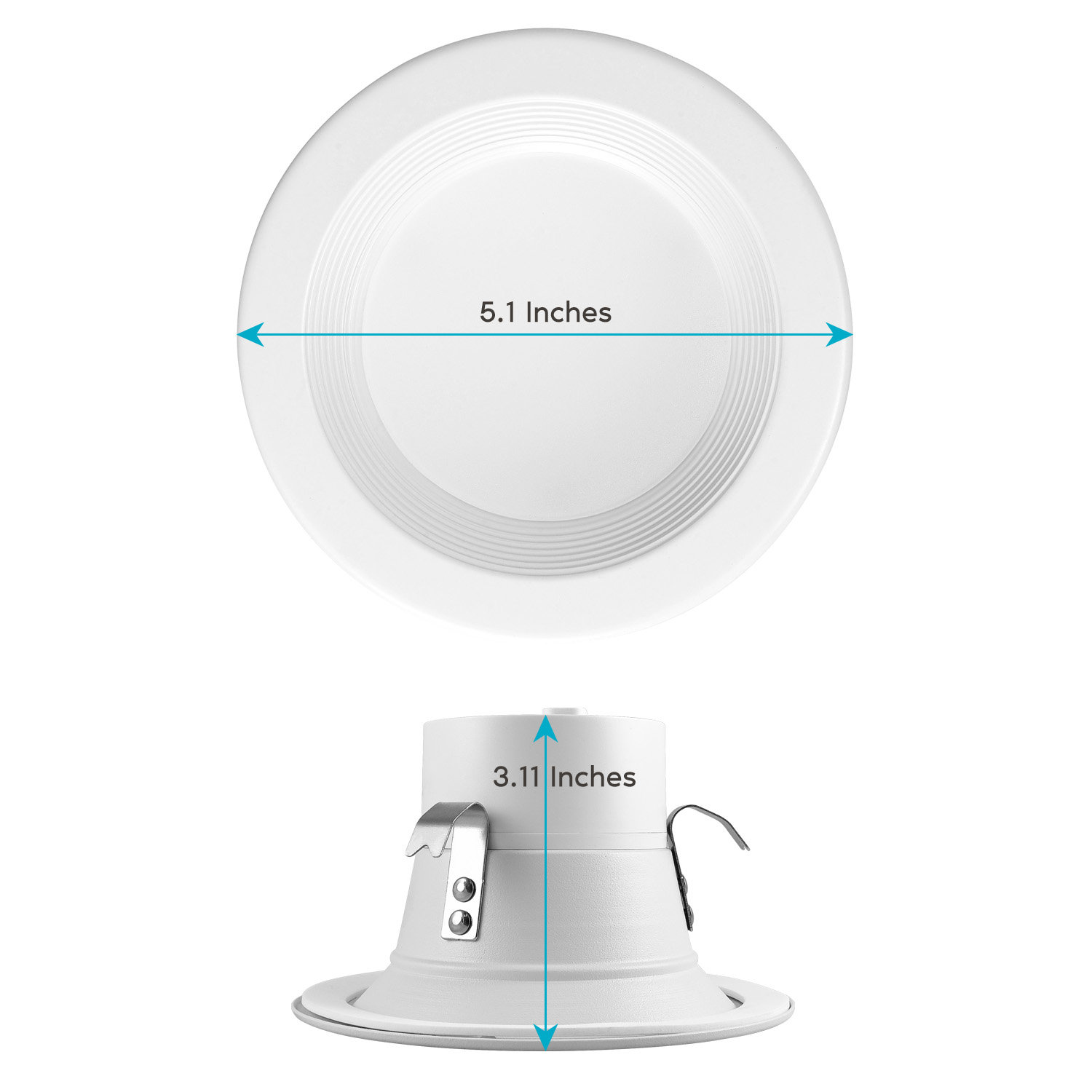 4 Inch LED Recessed Can Lights 10W 5 Color Selectable Dimmable Retrofit Downlights 750 Lumens Energy Star Wet Rated Baffle Trim 12 Pack