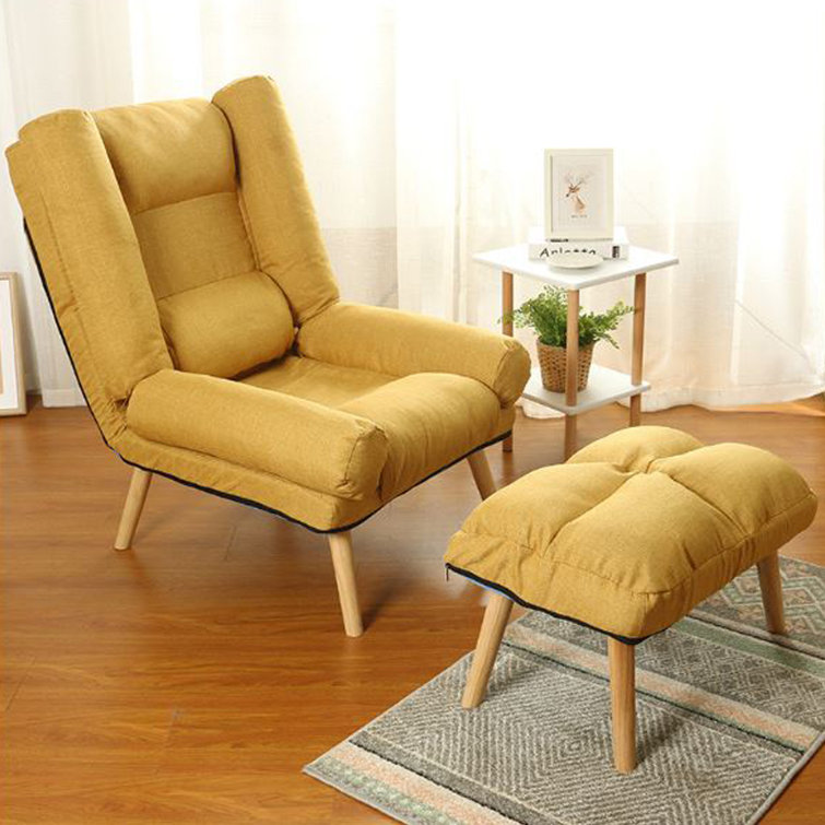 Corrigan Studio Arballo 28 35 Wide Slipcovered Convertible Chair And Ottoman Wayfair