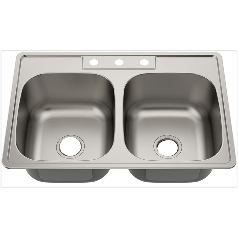 American Imaginations 33 L X 22 W Double Basin Drop In Kitchen Sink Wayfair
