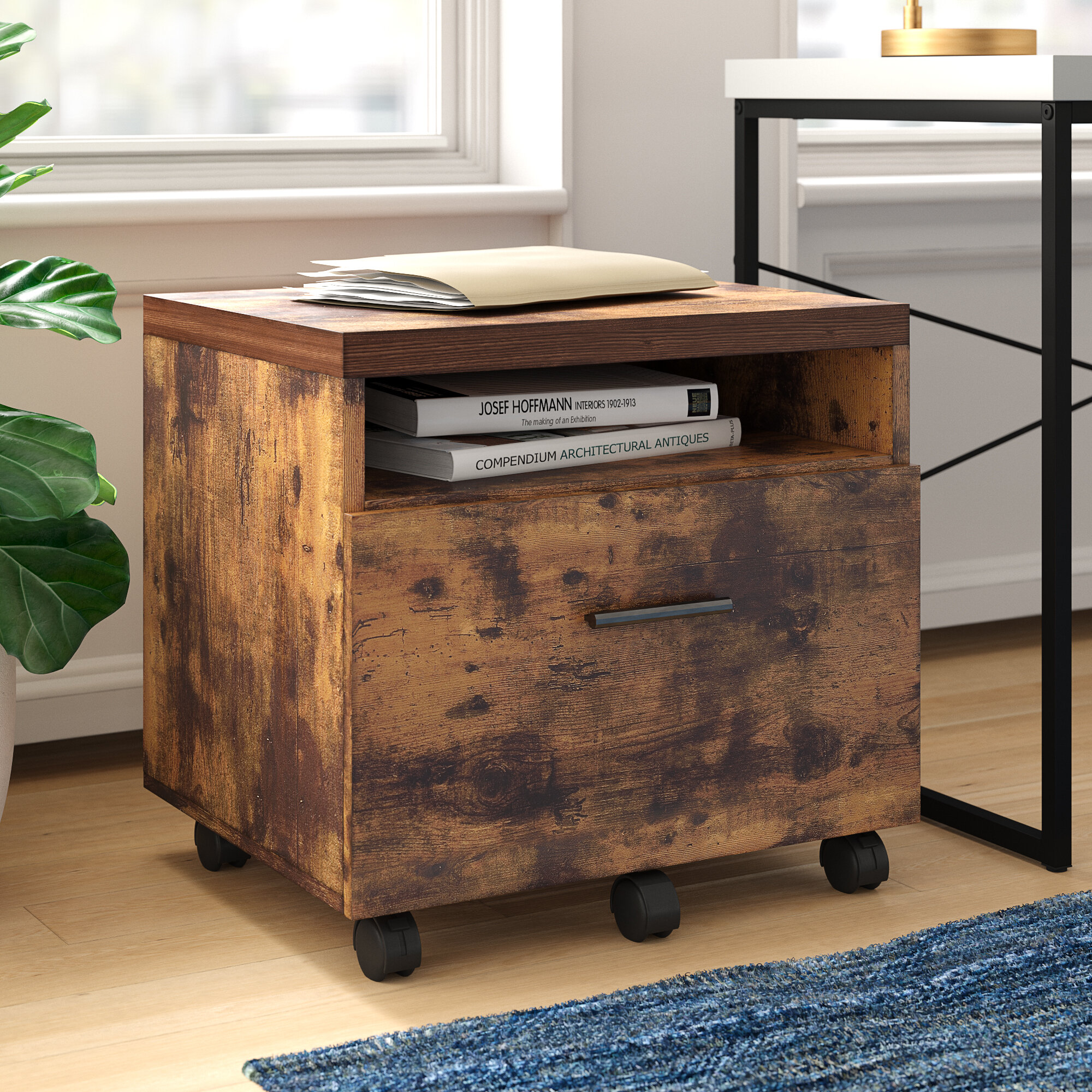 single drawer filing cabinet wood