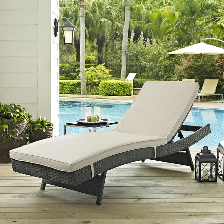 Brayden Studio® Tripp Sunbrella® Reclining Chaise Lounge ...