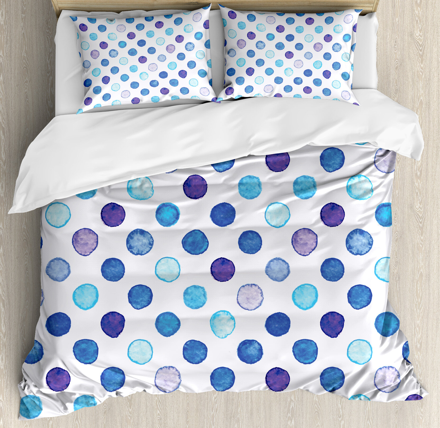East Urban Home Watercolor Vintage Polka Dots Motif With Different