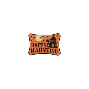 Happy Haunting Needlepoint Wool Lumbar Pillow