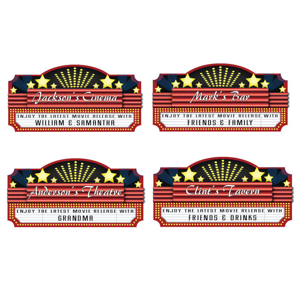 Winston Porter Swinford Home Theater Marquee Personalized Sign Wall Decor Reviews Wayfair