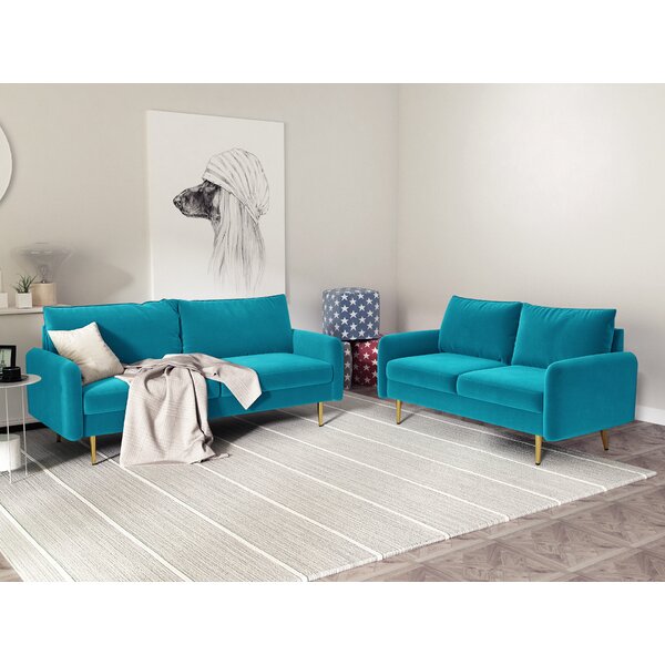 Mercer41 2 Piece Standard Velvet Living Room Set | Wayfair.ca