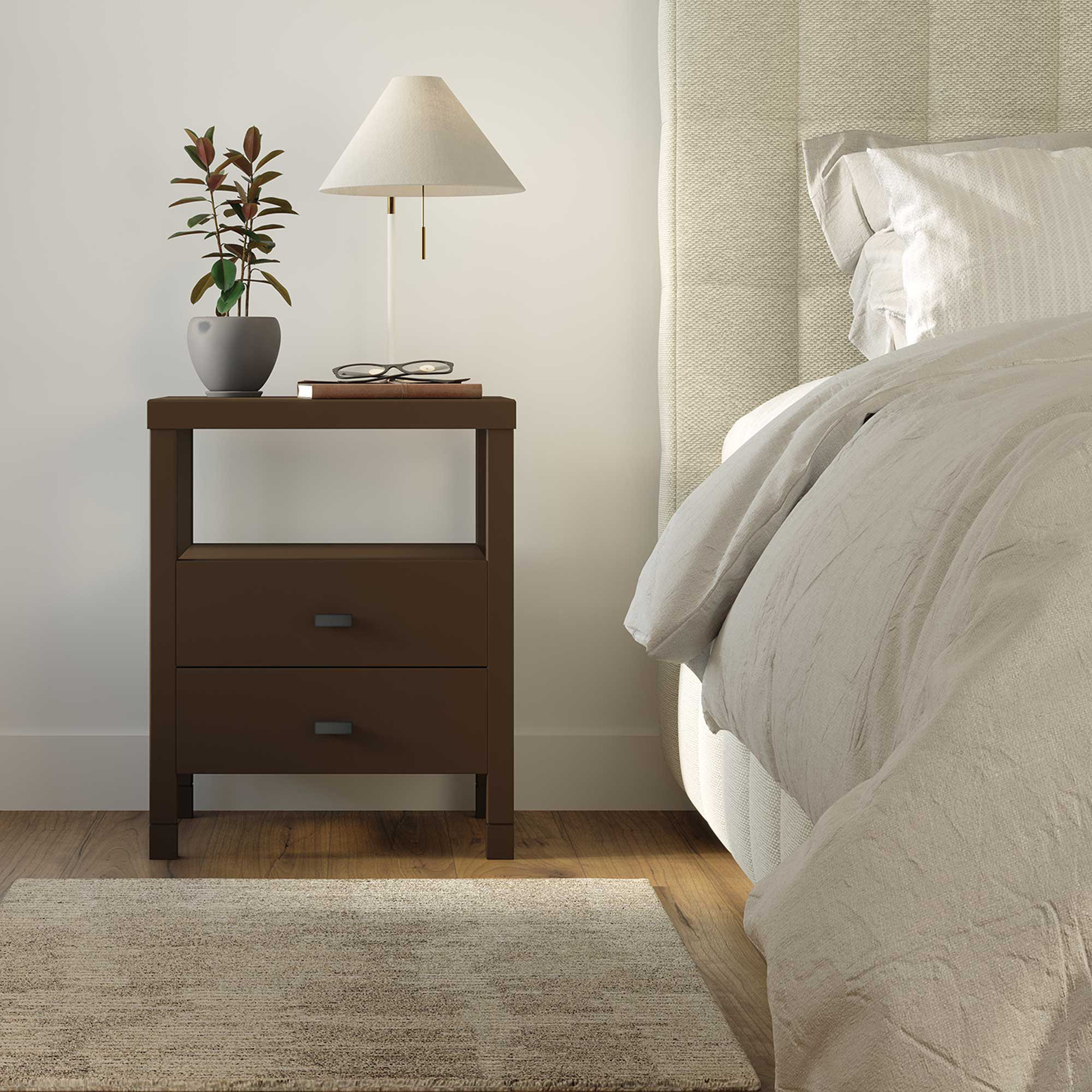 Sofa Side End Table Bedside Table Nightstands With Storage Drawer Shelf 