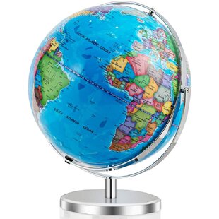 13 inch Rotating World Map Globe Geographical Earth Desktop Home Decor Xmas 