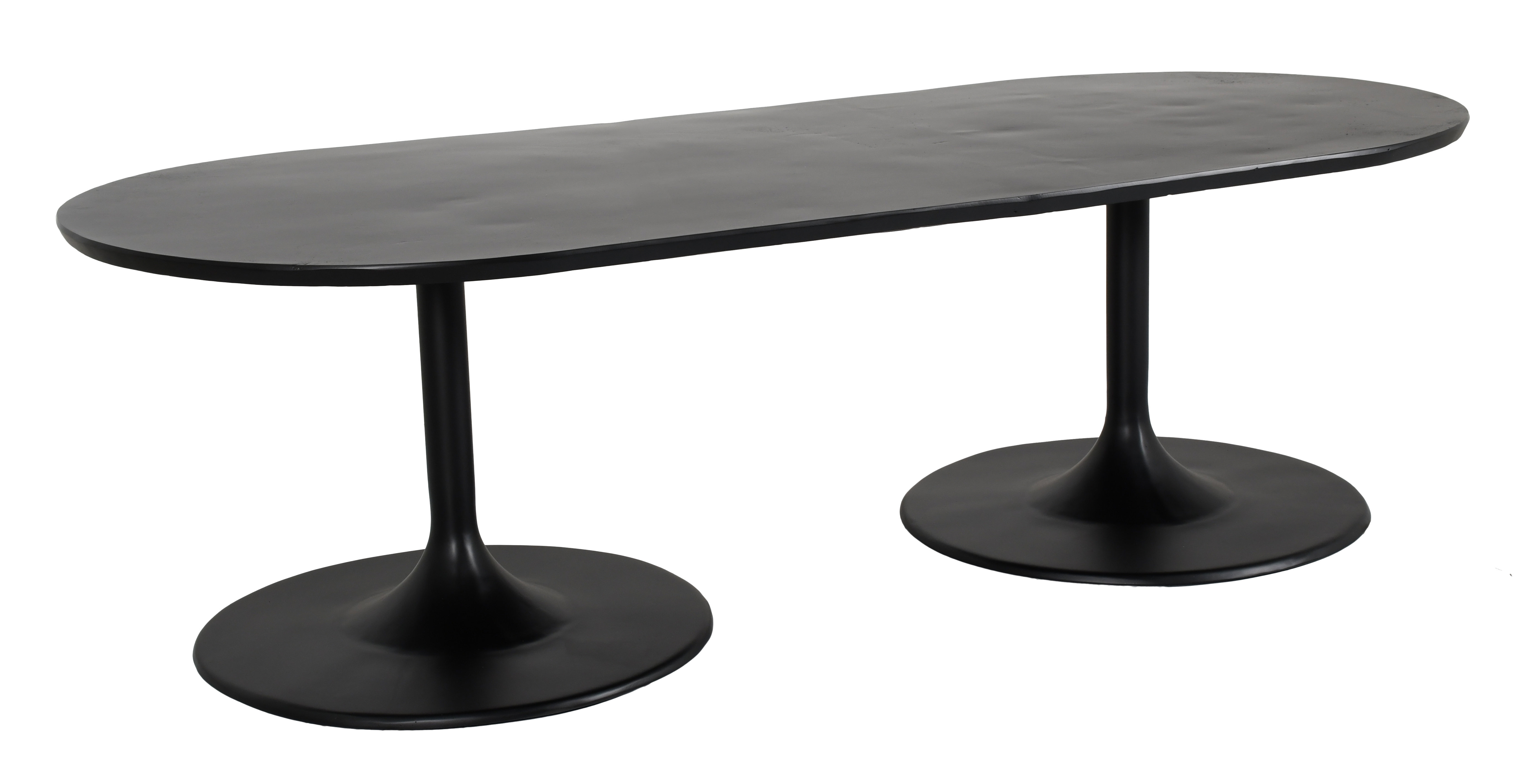 black aluminum dining table