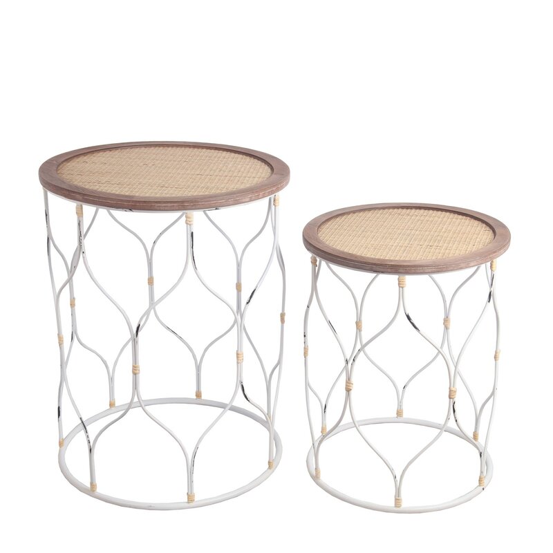 Bungalow Rose Tahmina 2 Piece Metal Side Table Set Reviews Wayfair