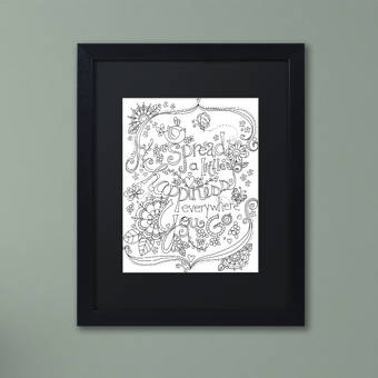 Trademark Art Spread Happiness Colouring Page Framed Graphic Art
