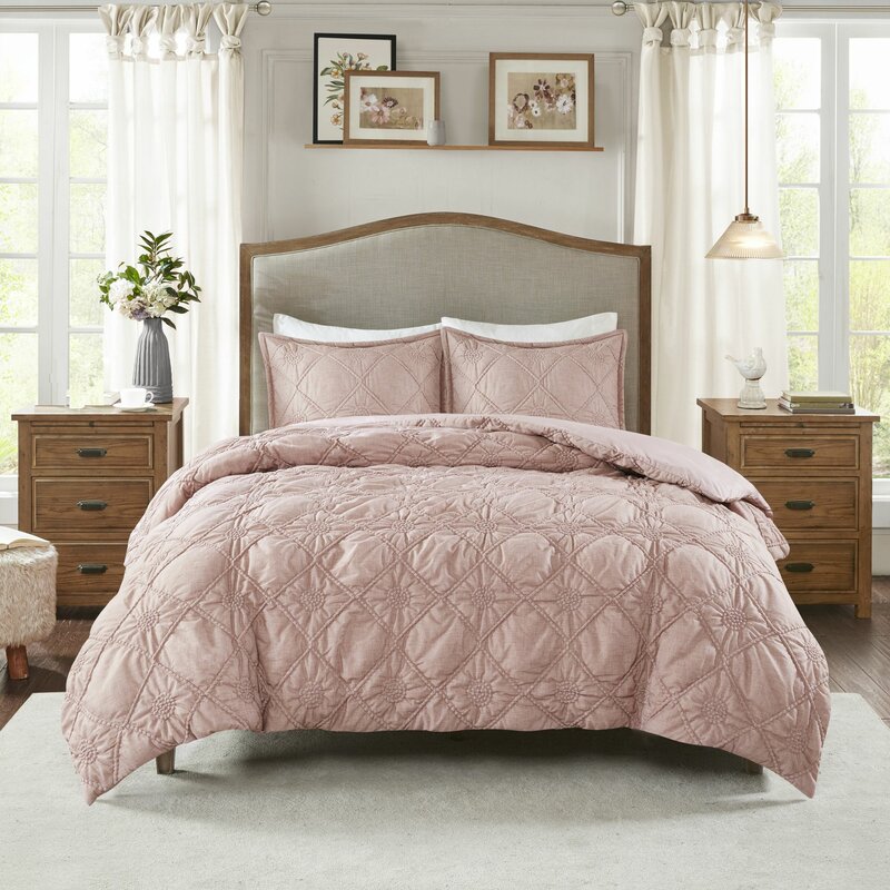 House of Hampton Bernadette Ruched Rosette Comforter Set & Reviews ...