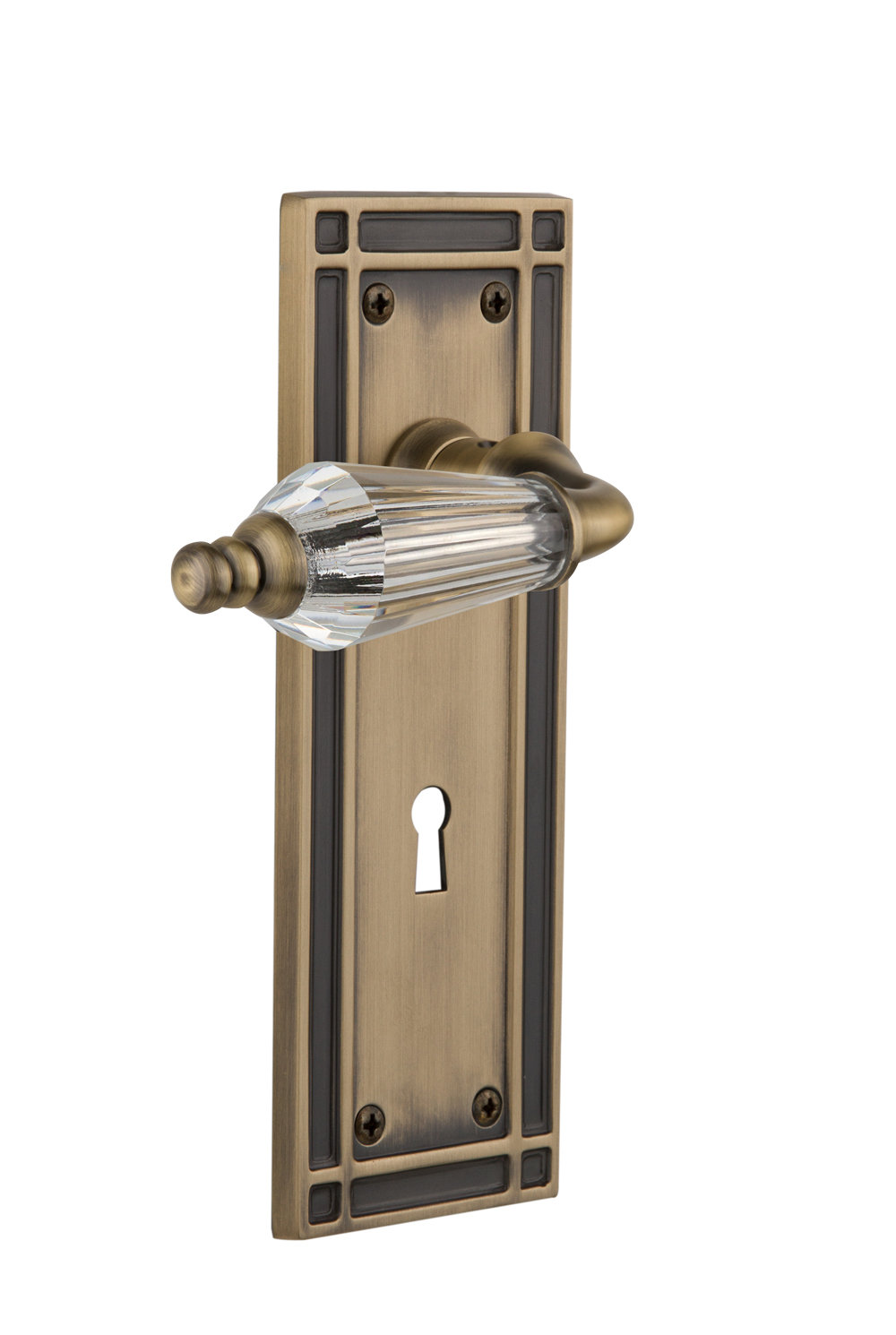 Nostalgic Warehouse Crystal Parlor Interior Mortise Door Lever With Mission Long Plate Wayfair