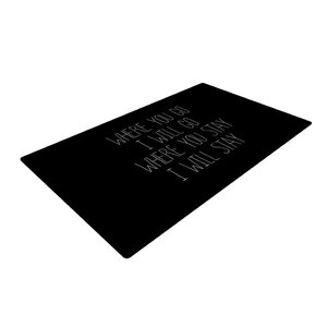 Suzanne Carter Where You Go Typography Black Area Rug