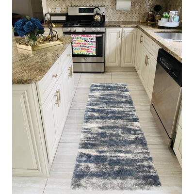 Alban Shag Blue Indoor Area Rug 5x8 