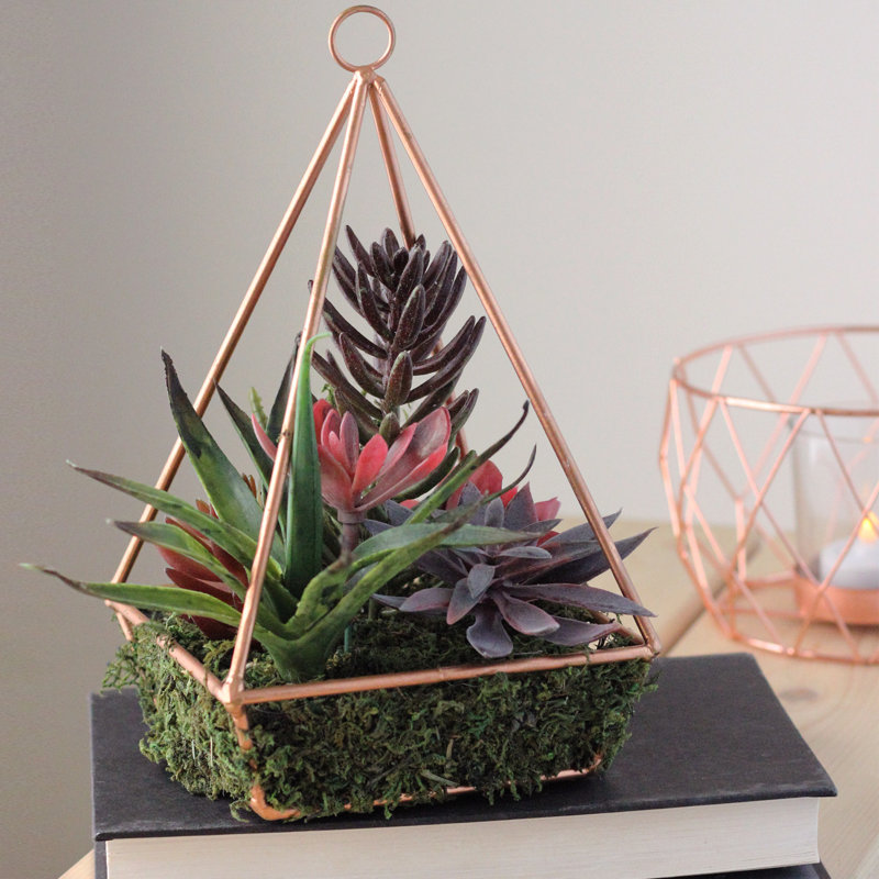 Bungalow Rose Artificial Desktop Succulents Arrangement In