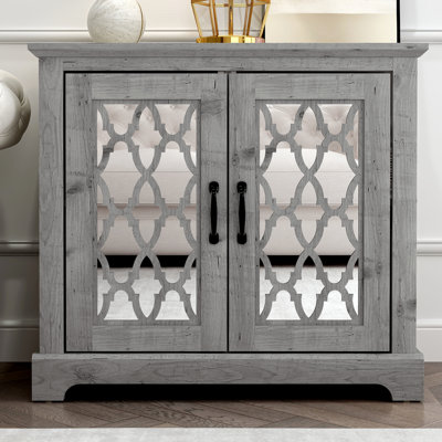 Chessani 32'' Tall 2 Door Mirrored Accent Cabinet