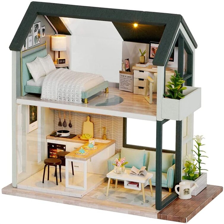 Dolls House Miniature Farmhouse Grey Brick Paper DIY Doll House Accessory