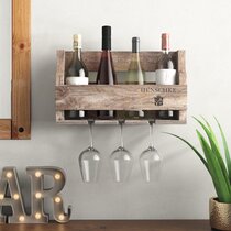 Hand Made Fits Up 5 Level Wine Bottles Untrammelife Wall Mounted Wine Rack for Modern Wine Storage,Home and Kitchen Decoration 10 W X 1 D X 35 H 