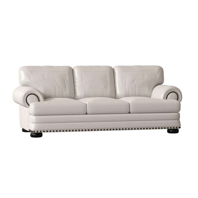 Omnia Leather Houston 97 Wide Genuine Leather Rolled Arm Sleeper Sofa Bed Reviews