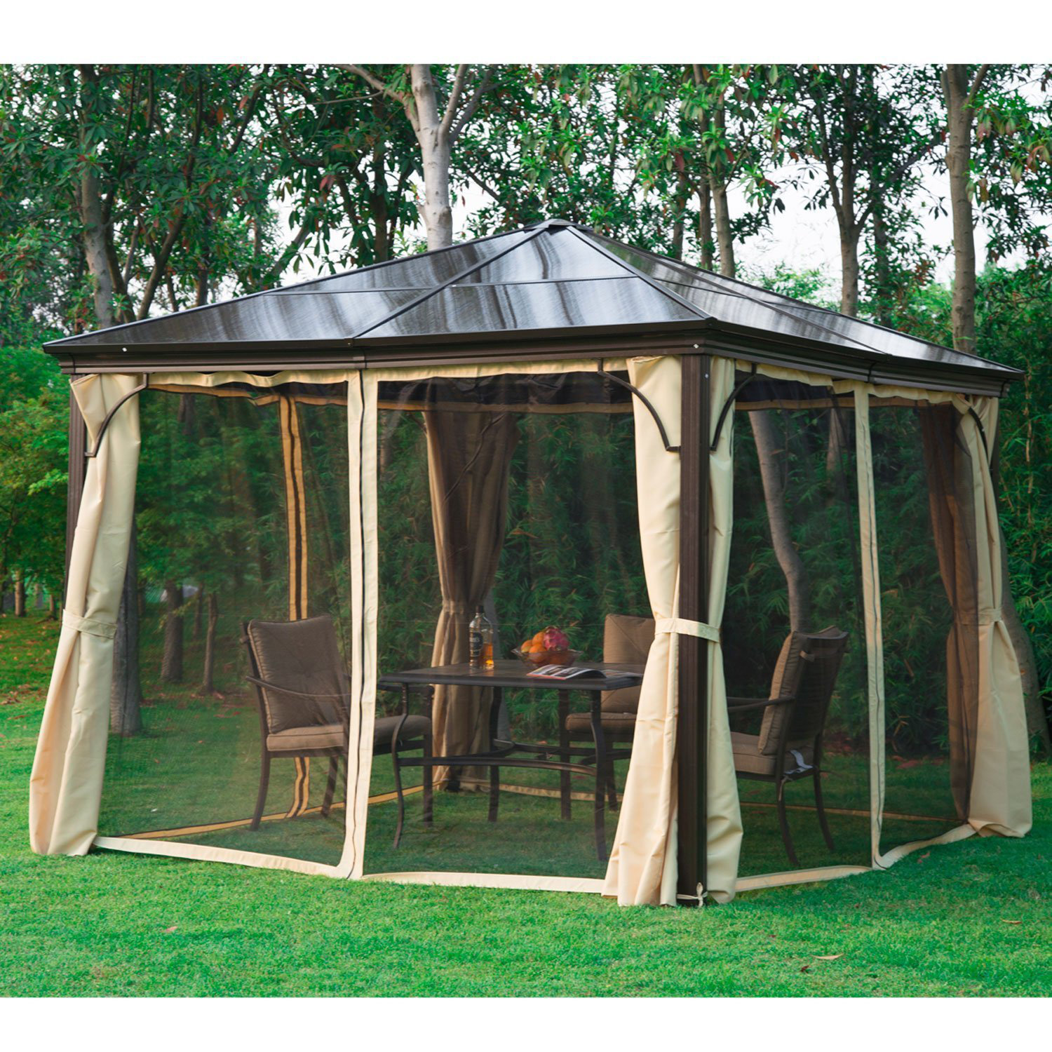 Outsunny 10 Ft W X 10 Ft D Steel Patio Gazebo Reviews Wayfair