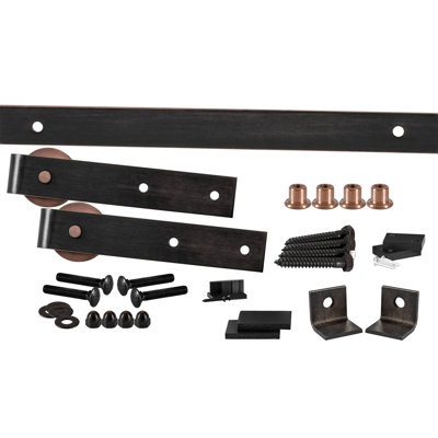 402 Straight Standard Single Track Barn Door Hardware Kit Flat